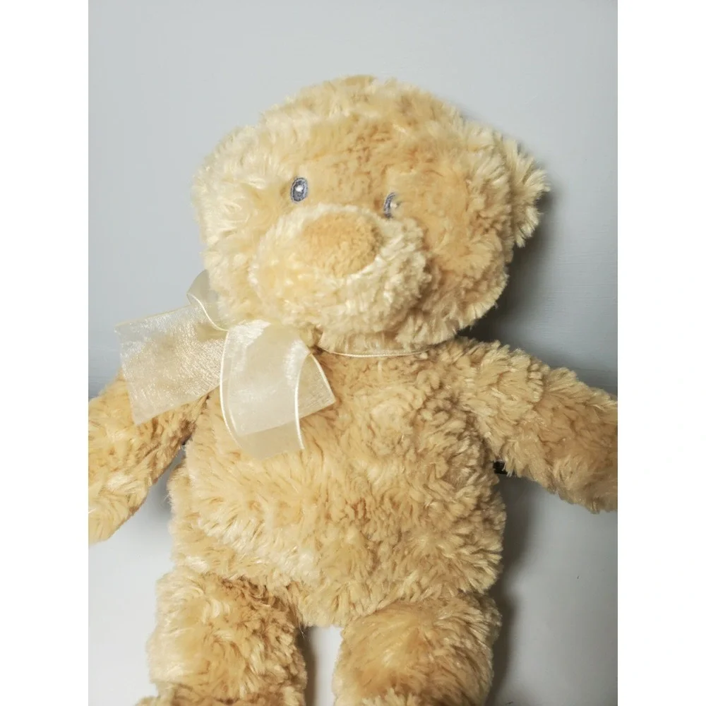 Gund Baby Beginnings Teddy Plush cream tan brown heart Fluffy stitched‎